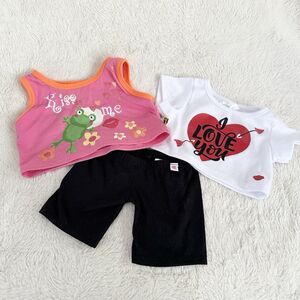 Build A Bear Workshop Clothes Outfit Lot of 3 Love Kiss Me Valentines Top Pants